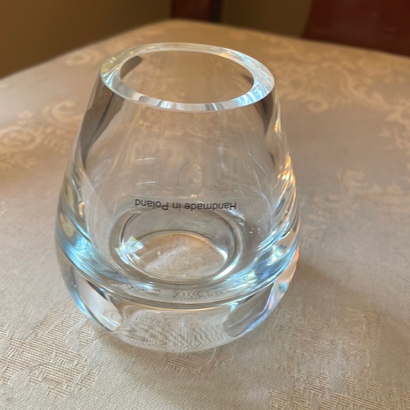 Hand blown Polish crystal two-way vase, votive, beautiful form, no chips, cracks - Picture 3 of 12